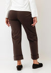 d.e.c.k By Decollage Wide Leg High Waisted Trousers, Chocolate Brown