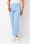 d.e.c.k By Decollage High Waisted Wide Leg Trousers, Sky Blue