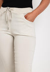 D.e.c.k by Decollage Drawstring Waist Slim Leg Trouser, Beige