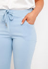 D.e.c.k By Decollage Drawstring Waist Slim Leg Trousers, Sky