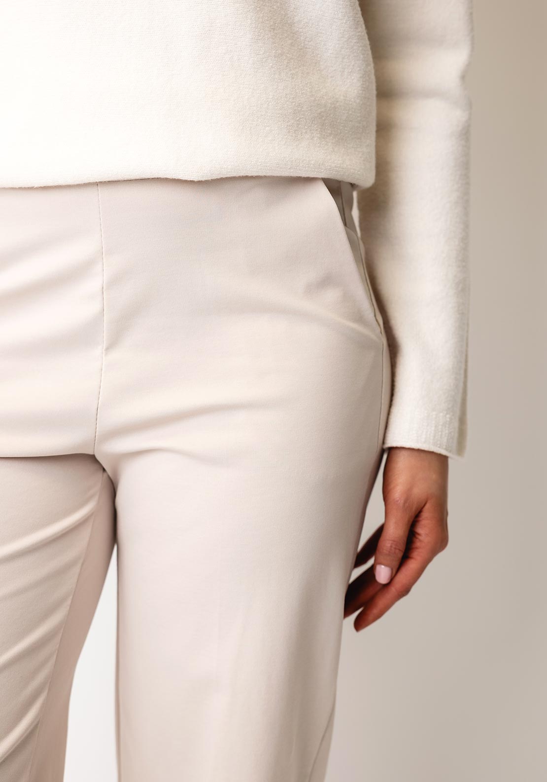 D.E.C.K by Decollage Elasticated Straight Leg Trousers, Sand