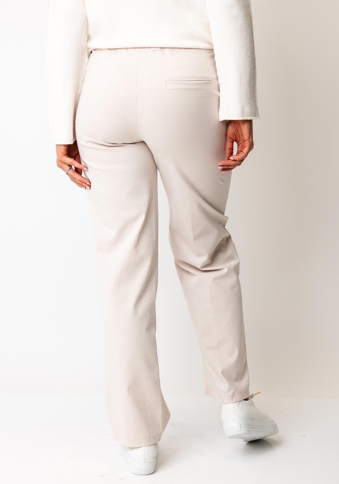 D.E.C.K by Decollage Elasticated Straight Leg Trousers, Sand