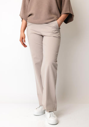 D.E.C.K by Decollage Elasticated Staight Leg Trousers, Taupe