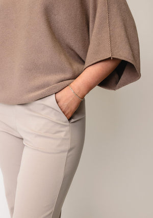 D.E.C.K by Decollage Elasticated Staight Leg Trousers, Taupe