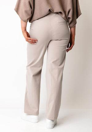 D.E.C.K by Decollage Elasticated Staight Leg Trousers, Taupe