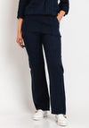 D.E.C.K By Decollage Pinstripe Straight Leg Linen Trouser, Navy