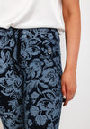 D.E.C.K By Decollage Floral Print Slim Leg Trousers, Navy
