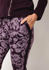 d.e.c.k by Decollage Elasticated Straight Leg Floral Joggers, Purple