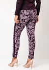 d.e.c.k by Decollage Elasticated Straight Leg Floral Joggers, Purple