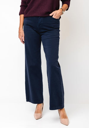 D.E.C.K By Decollage Wide Leg Jeans, Navy