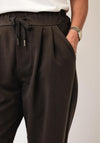 d.e.c.k By Decollage Wide Leg Joggers, Chocolate Brown