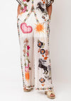 D.e.c.k by Decollage One Size Printed Trousers, Cream