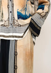 d.e.c.k By Decollage One Size Ship Print Blouse, Beige Multi