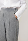d.e.c.k by Decollage Herringbone Barrell Trousers, Light Grey