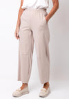 d.e.c.k by Decollage Wide Leg Tapered Trousers, Beige