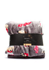 Kaemingk Christmas Sausage Dog Fleece Throw, Grey