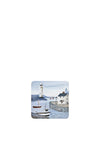 Denby Set of 6 Coastal Lighthouse Coasters, Blue Multi
