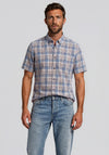 Daniel Grahame Checked Short Sleeve Shirt, Blue & Rust