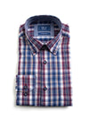 Daniel Grahame Ivano Plaid Shirt, Raspberry & Blue