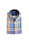Daniel Grahame Plaid Short Sleeve Shirt, Brown & Blue
