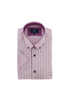 Daniel Grahame Short Sleeve Stripe Shirt, Purple & White
