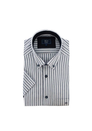 Daniel Grahame Short Sleeve Stripe Shirt, Navy & White