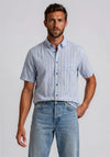 Daniel Grahame Checked Short Sleeve Shirt, Sky Blue