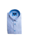 Daniel Grahame Ivano Stripe Short Sleeve Shirt, Blue