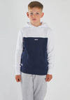 Diesel Boys Barron Long Sleeve Hoodie, White Navy
