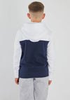 Diesel Boys Barron Long Sleeve Hoodie, White Navy