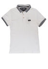 Diesel Boys Fitz Coloured Collar Short Sleeve Polo, White