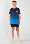 Diesel Boys Arthur Ombre Short Sleeve Tee, Navy & Blue