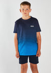 Diesel Boys Arthur Ombre Short Sleeve Tee, Navy & Blue