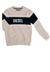 Diesel Boys Paul Stripe Sweatshirt, Beige & Navy