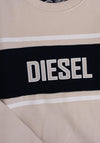 Diesel Boys Paul Stripe Sweatshirt, Beige & Navy