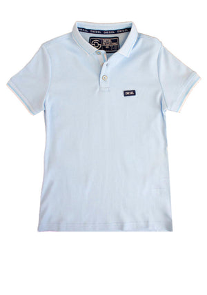 Diesel Boys Fitz Coloured Collar Short Sleeve Polo, Blue