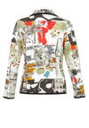 Dolcezza Abstract Print Single Breasted Blazer, Multi