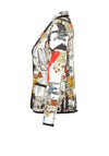 Dolcezza Abstract Print Single Breasted Blazer, Multi
