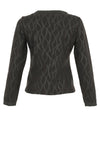 Dolcezza Wavy Print Faux Leather Trim Jacket, Black