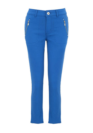 Dolcezza Zip Pocket Slim Leg Jeans, Blue