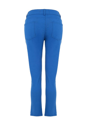 Dolcezza Zip Pocket Slim Leg Jeans, Blue