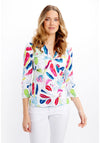 Dolcezza Rushed Brush Stroke Print Top, Multi
