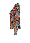 Dolcezza Floral Print Ruched Button Up Blouse, Multi