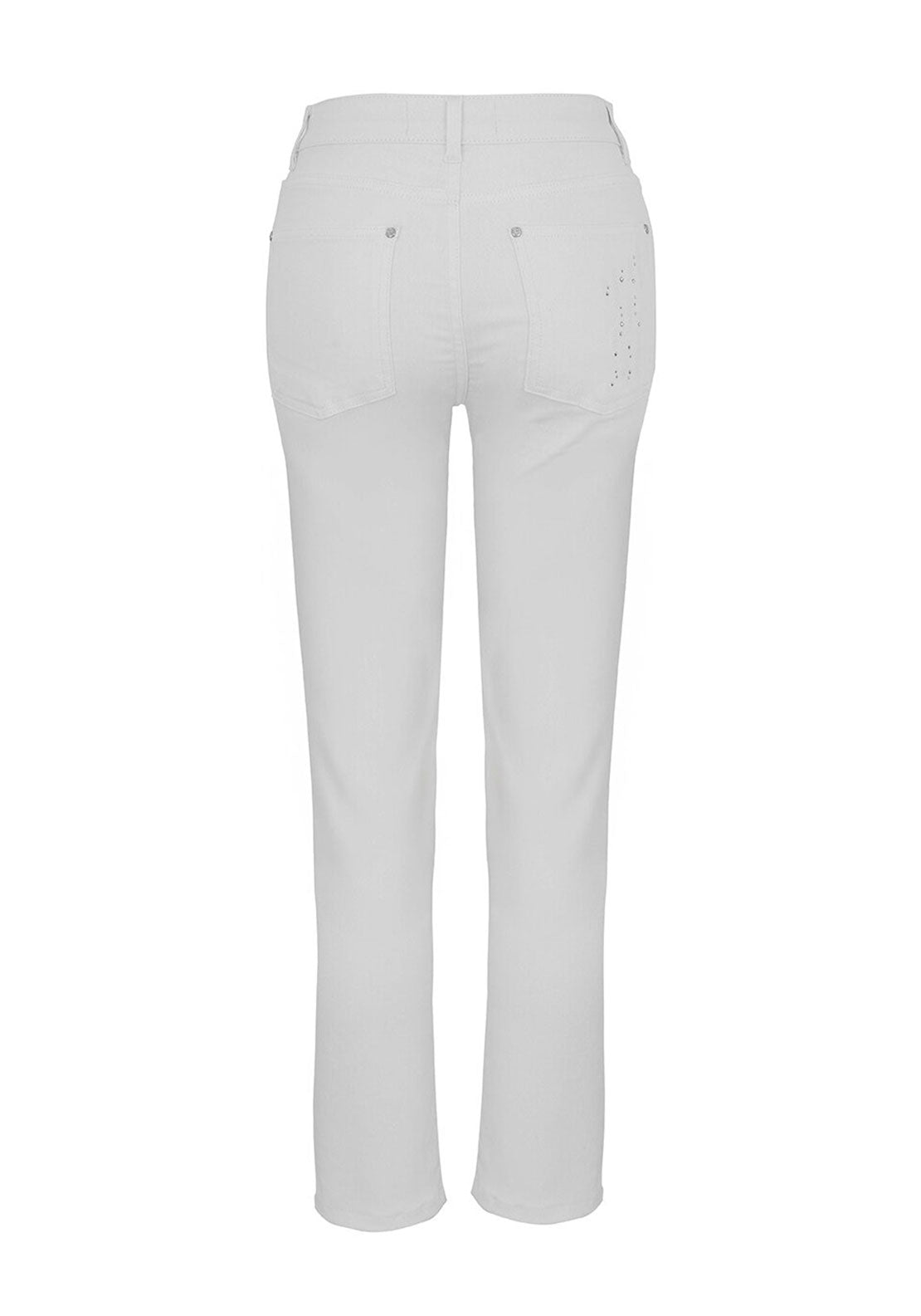 Dolcezza Embellished Slim Leg Jeans, White