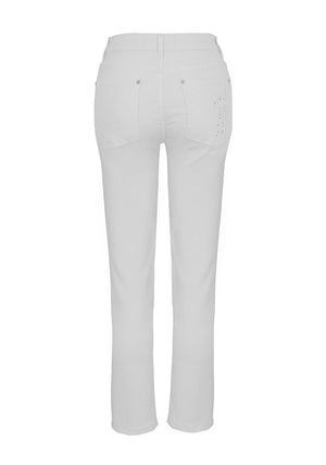 Dolcezza Embellished Slim Leg Jeans, White