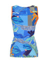 Dolcezza Printed Square Neck Vest Top, Blue Multi