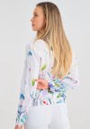Dolcezza Watercolour Floral Print Linen Jacket, White Multi