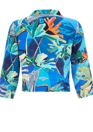 Dolcezza Printed Tie Hem Shirt, Blue Multi