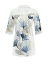 Dolcezza Watercolour Flower Print Linen Shirt, White
