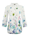 Dolcezza Linen Watercolour Floral Shirt, White Multi